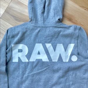 G-Star RAW Graphic Hoodie Sweatshirt Gray Small